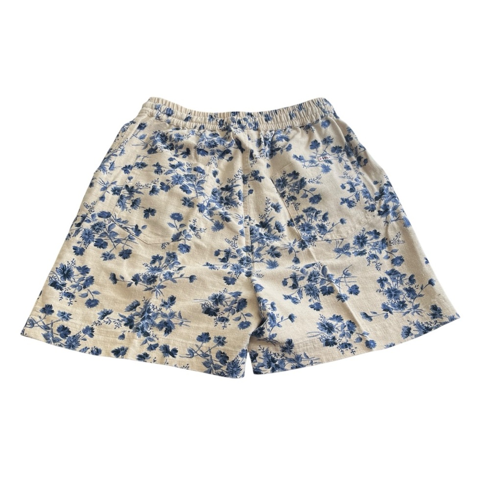 Vintage 90s Bill Blass High Rise Shorts Floral Print Linen Cotton Size Medium M - Picture 2 of 7